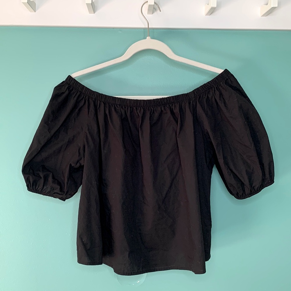 Primi Black Off the Shoulder crop top